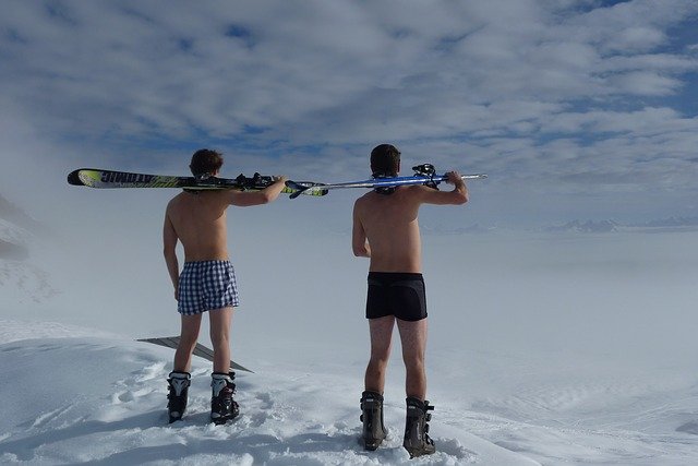 shirtless skiing