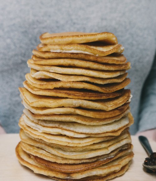 Overeating pancakes image